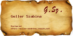Geller Szabina névjegykártya
